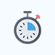 Stopwatch icon representing fast paced marketing growth results