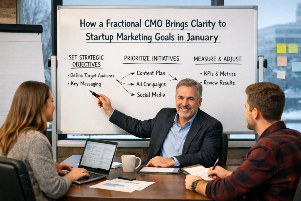Fractional CMO clarifying startup marketing goals in January