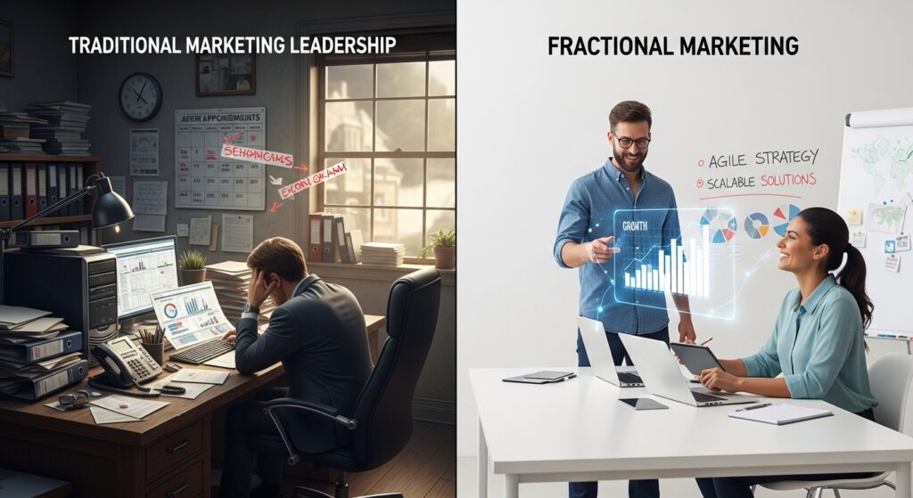 Traditional vs fractional marketing leadership in growth-focused firms