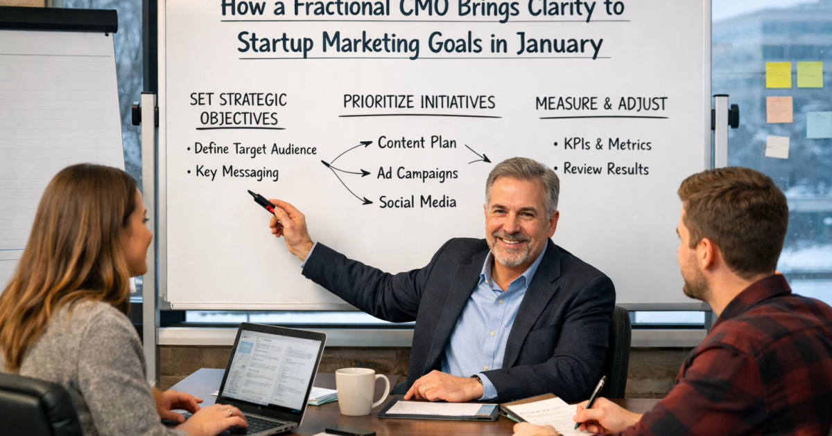 Fractional CMO clarifying startup marketing goals in January